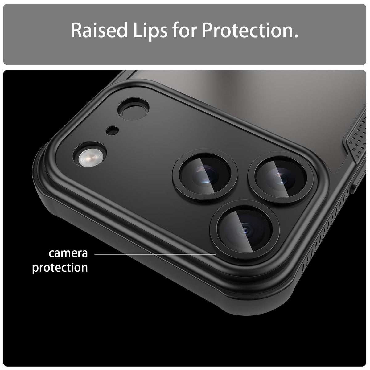 Compatible with iPhone 18 Pro Max Armor Glaze PC Dual-Layer TPU Phone Case - Black