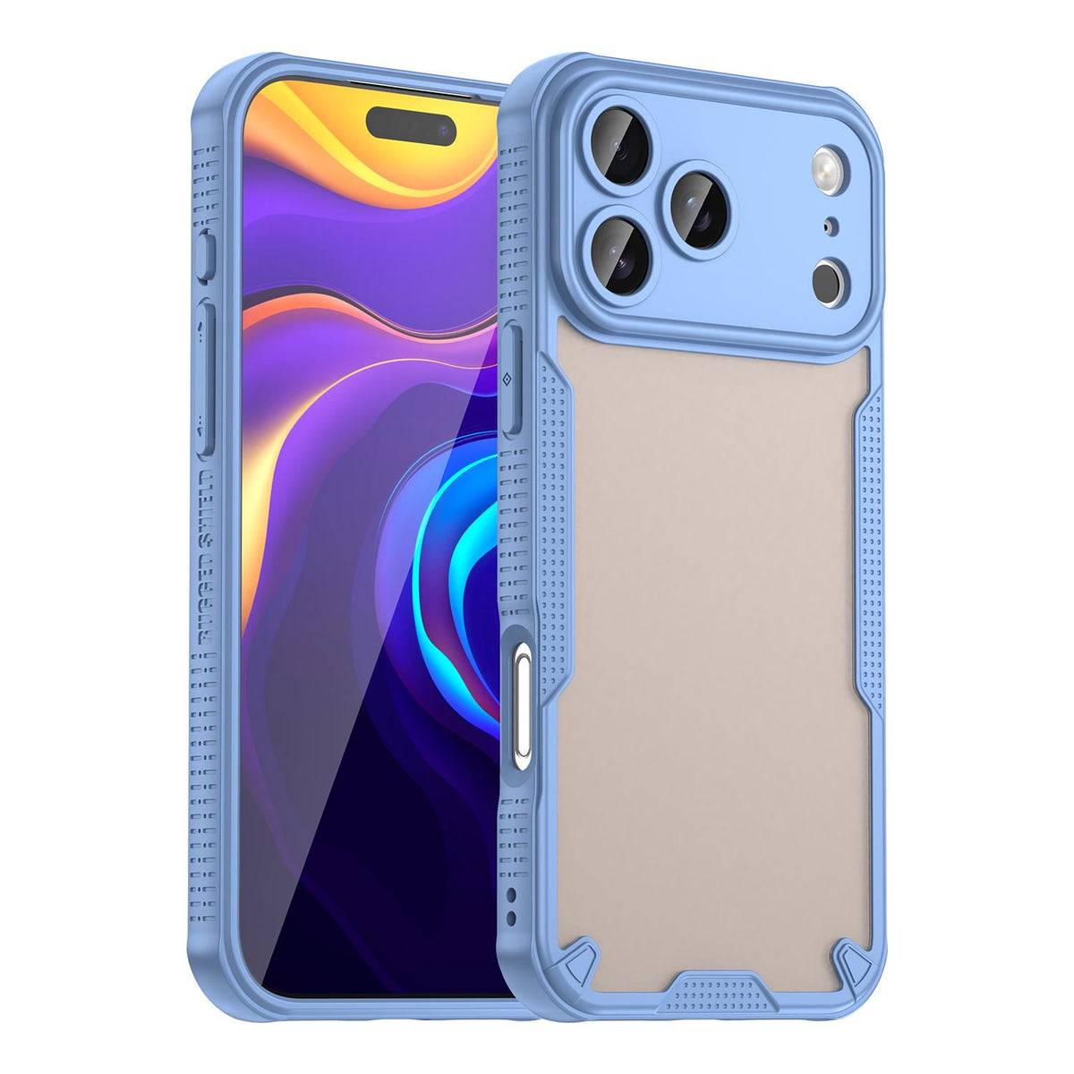 Compatible with iPhone 18 Pro Max Armor Glaze PC Dual-Layer TPU Phone Case - Blue