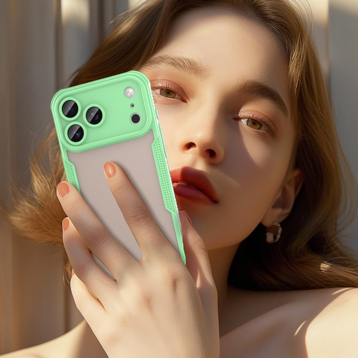 Compatible with iPhone 18 Pro Max Armor Glaze PC Dual-Layer TPU Phone Case - Green