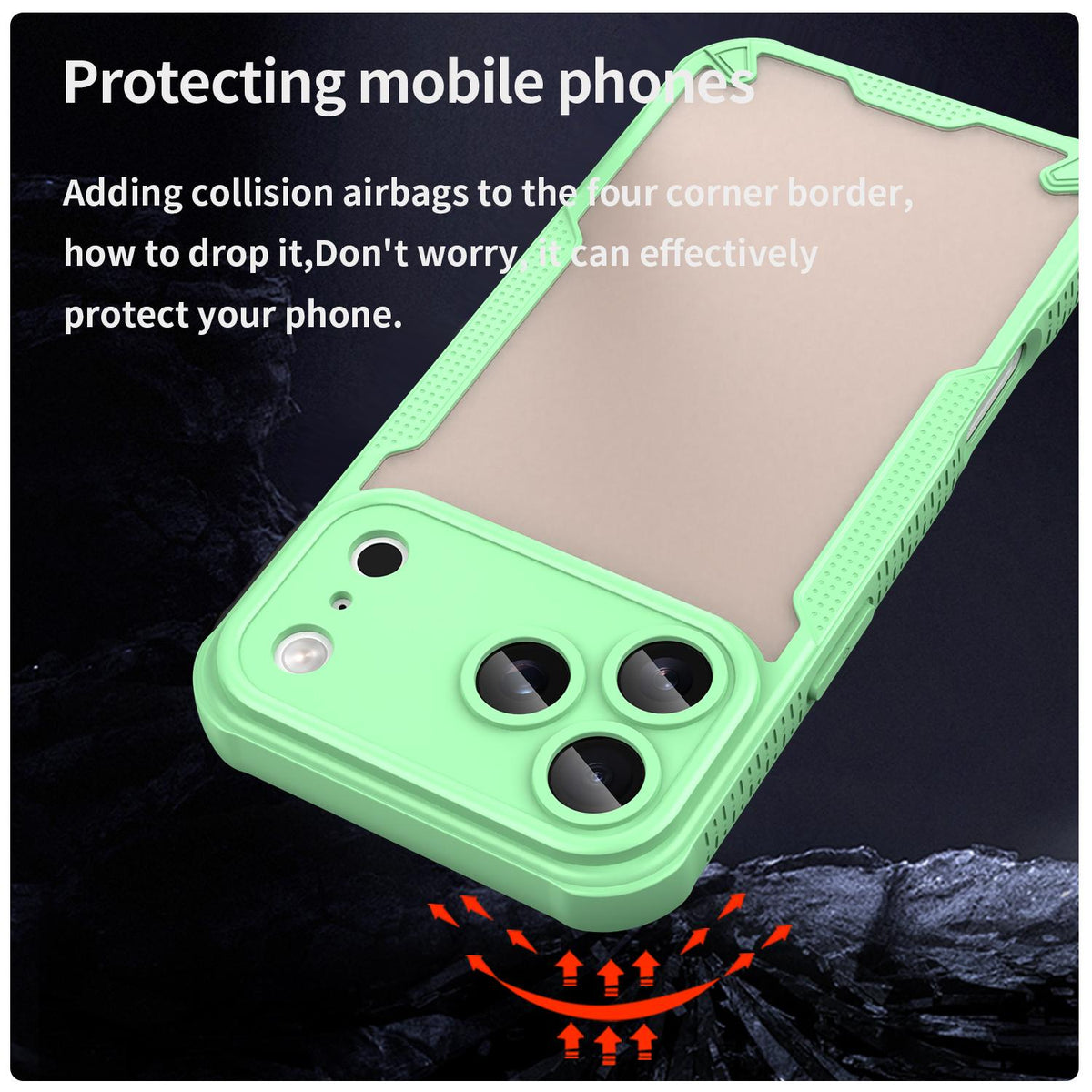 Compatible with iPhone 18 Pro Max Armor Glaze PC Dual-Layer TPU Phone Case - Green