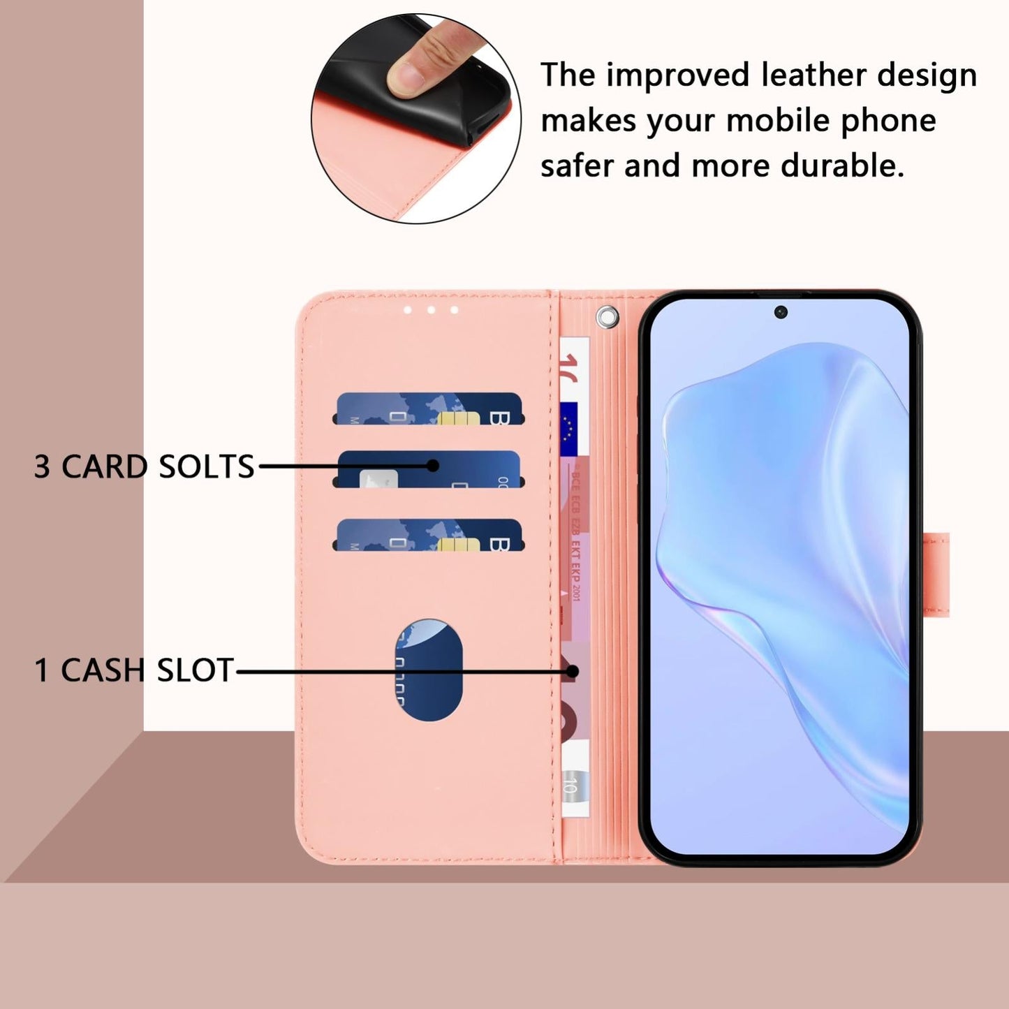 For vivo V50 Global Skin Feel Solid Color Leather Phone Case with Lanyard(Pink)