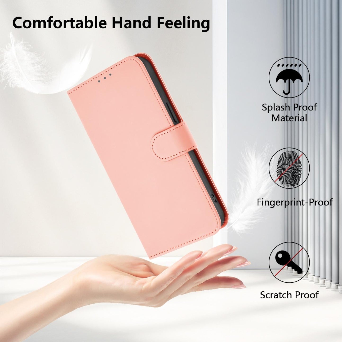 For vivo V50 Global Skin Feel Solid Color Leather Phone Case with Lanyard(Pink)