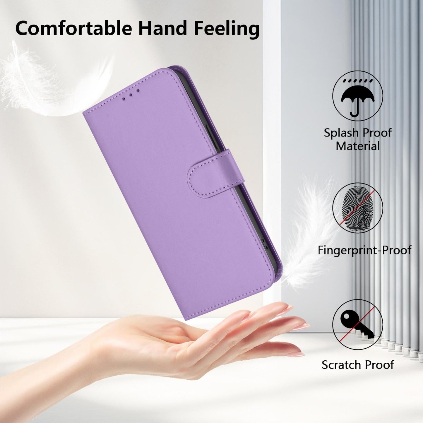 For vivo V50 Global Skin Feel Solid Color Leather Phone Case with Lanyard(Lavender Purple)
