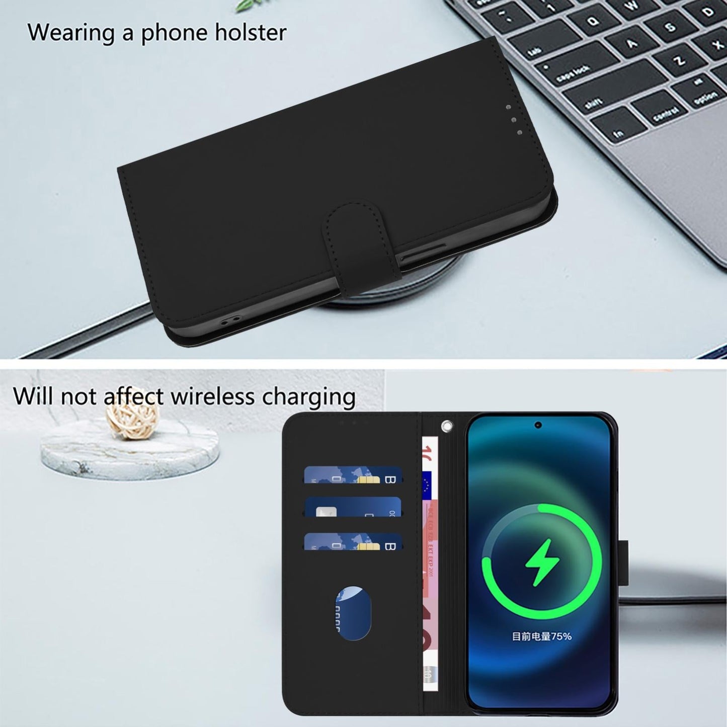 For vivo V50 Global Skin Feel Solid Color Leather Phone Case with Lanyard(Black)