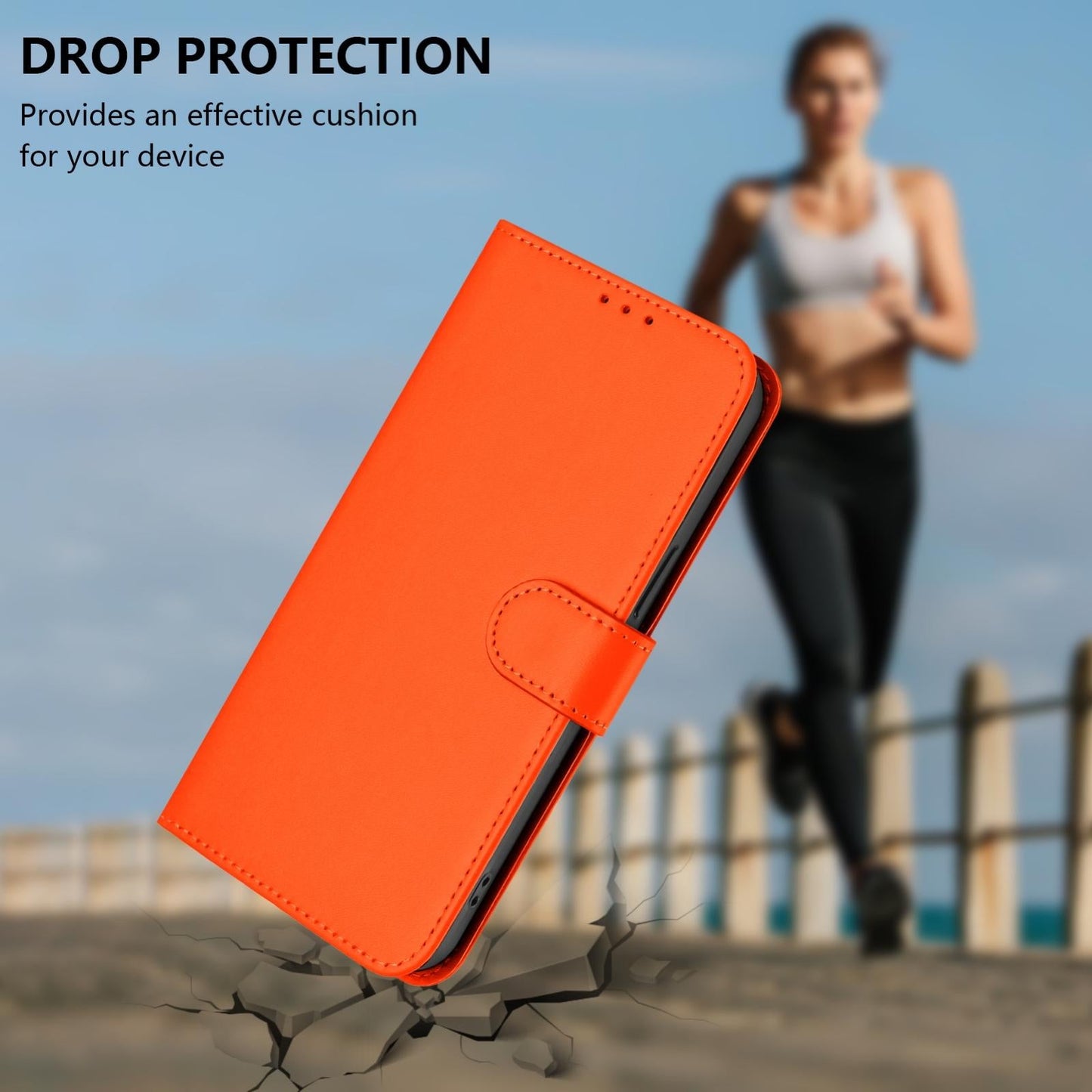 For vivo V50 Lite 5G Skin Feel Solid Color Leather Phone Case with Lanyard(Orange)