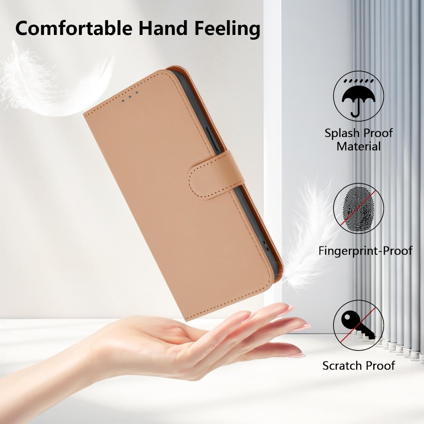 For vivo V50 Lite 5G Skin Feel Solid Color Leather Phone Case with Lanyard(Nude)