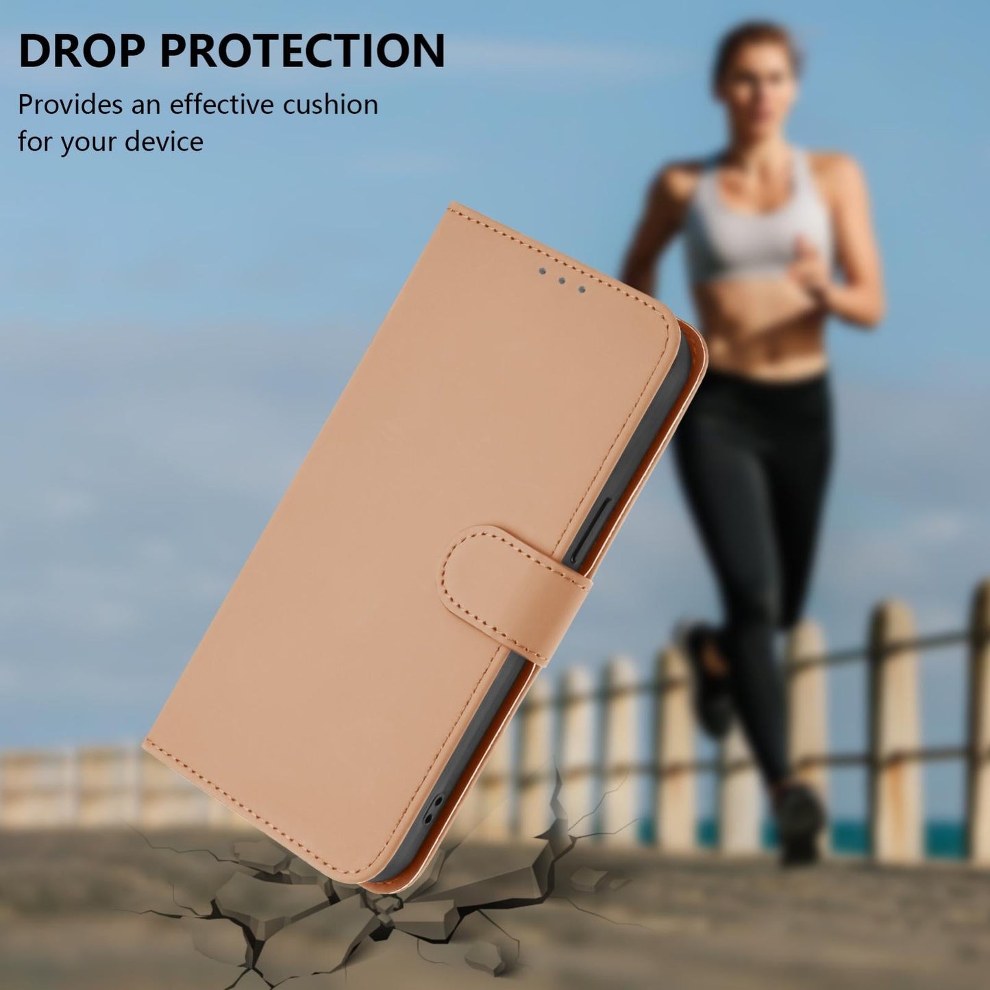 For vivo V50 Lite 5G Skin Feel Solid Color Leather Phone Case with Lanyard(Nude)