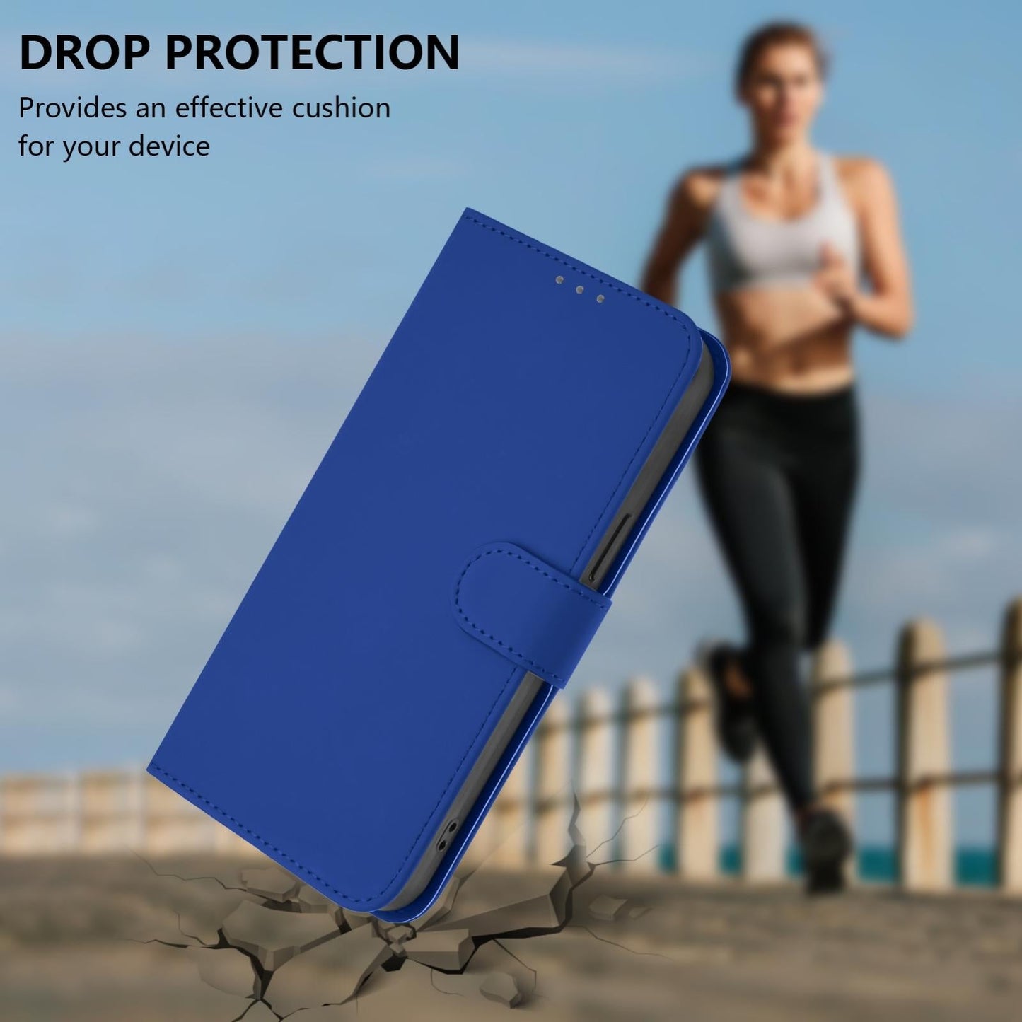 For vivo V50 Lite 5G Skin Feel Solid Color Leather Phone Case with Lanyard(Dark Blue)