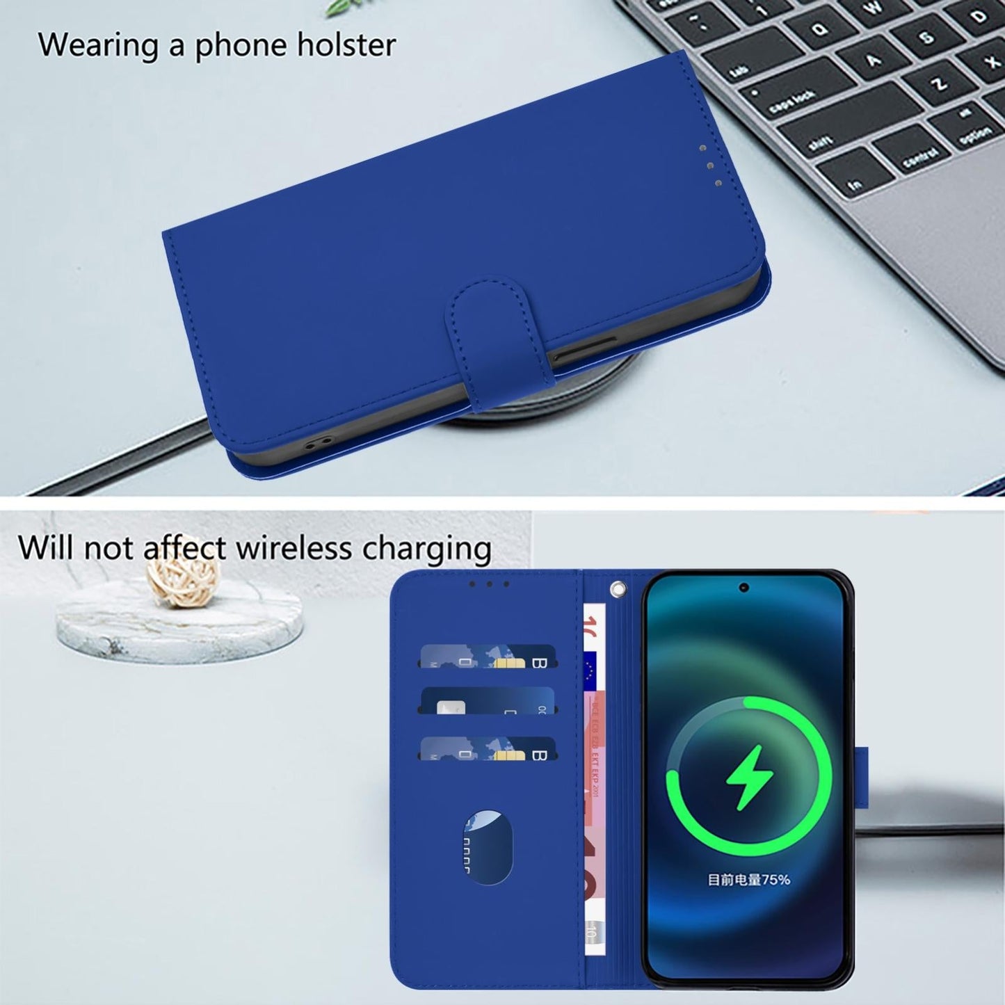 For vivo V50 Lite 5G Skin Feel Solid Color Leather Phone Case with Lanyard(Dark Blue)
