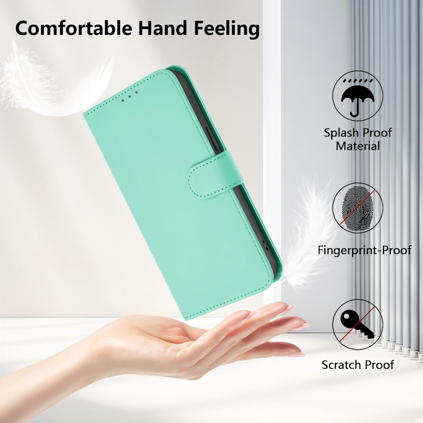 For vivo V50 Lite 5G Skin Feel Solid Color Leather Phone Case with Lanyard(Mint Green)