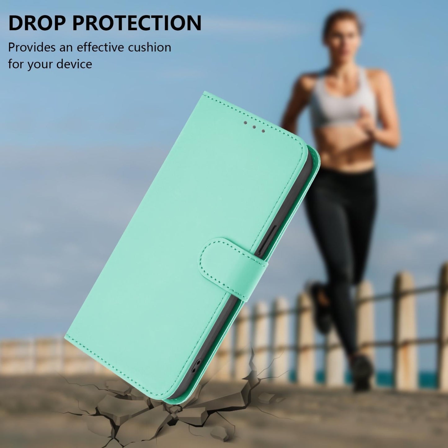 For vivo V50 Lite 5G Skin Feel Solid Color Leather Phone Case with Lanyard(Mint Green)