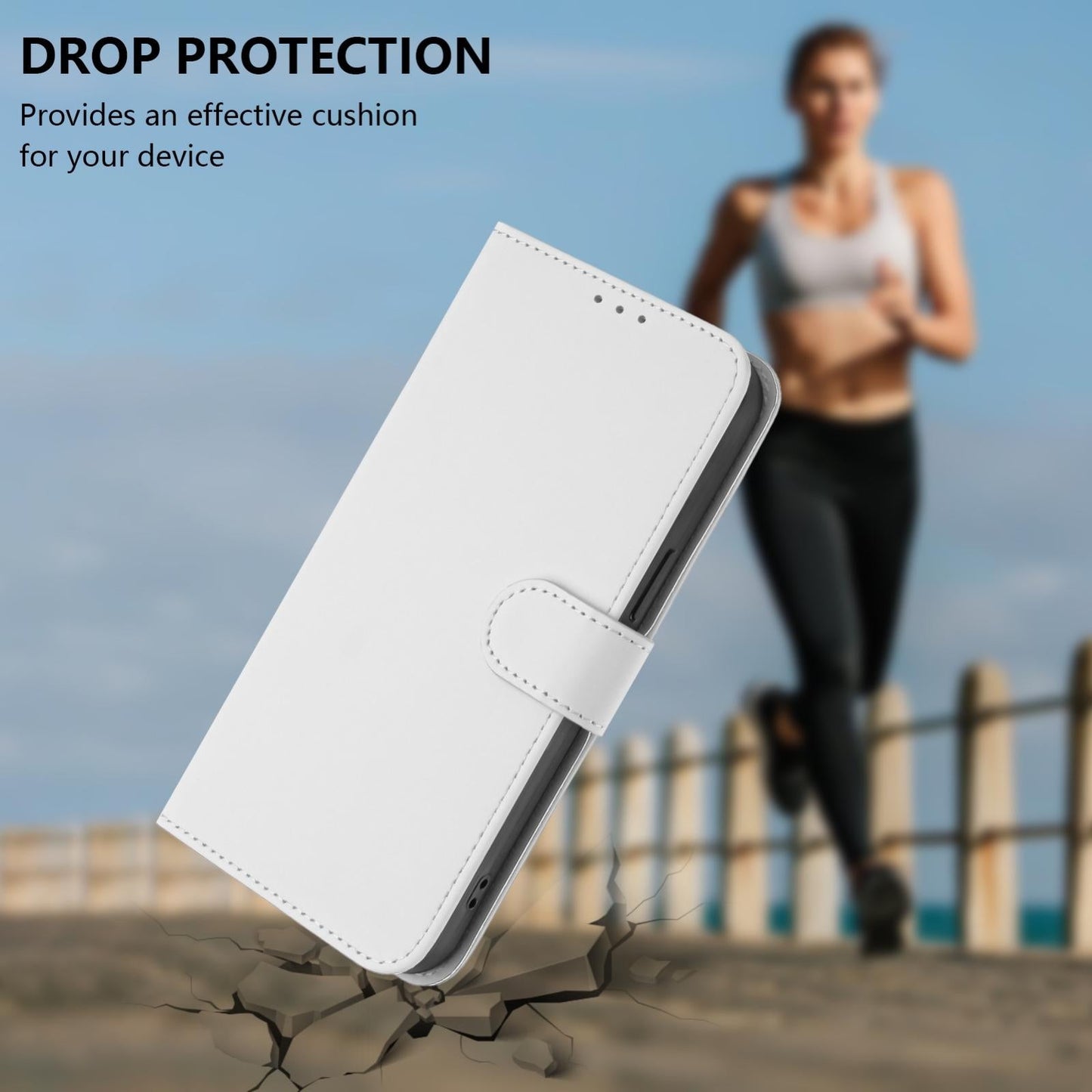 For vivo V50 Lite 5G Skin Feel Solid Color Leather Phone Case with Lanyard(White)