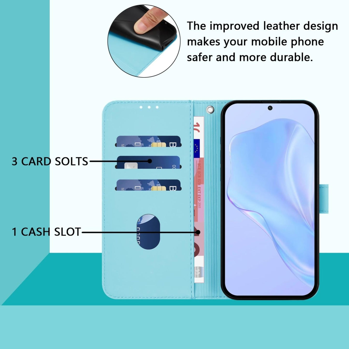 For vivo V50 Lite 5G Skin Feel Solid Color Leather Phone Case with Lanyard(Sky Blue)