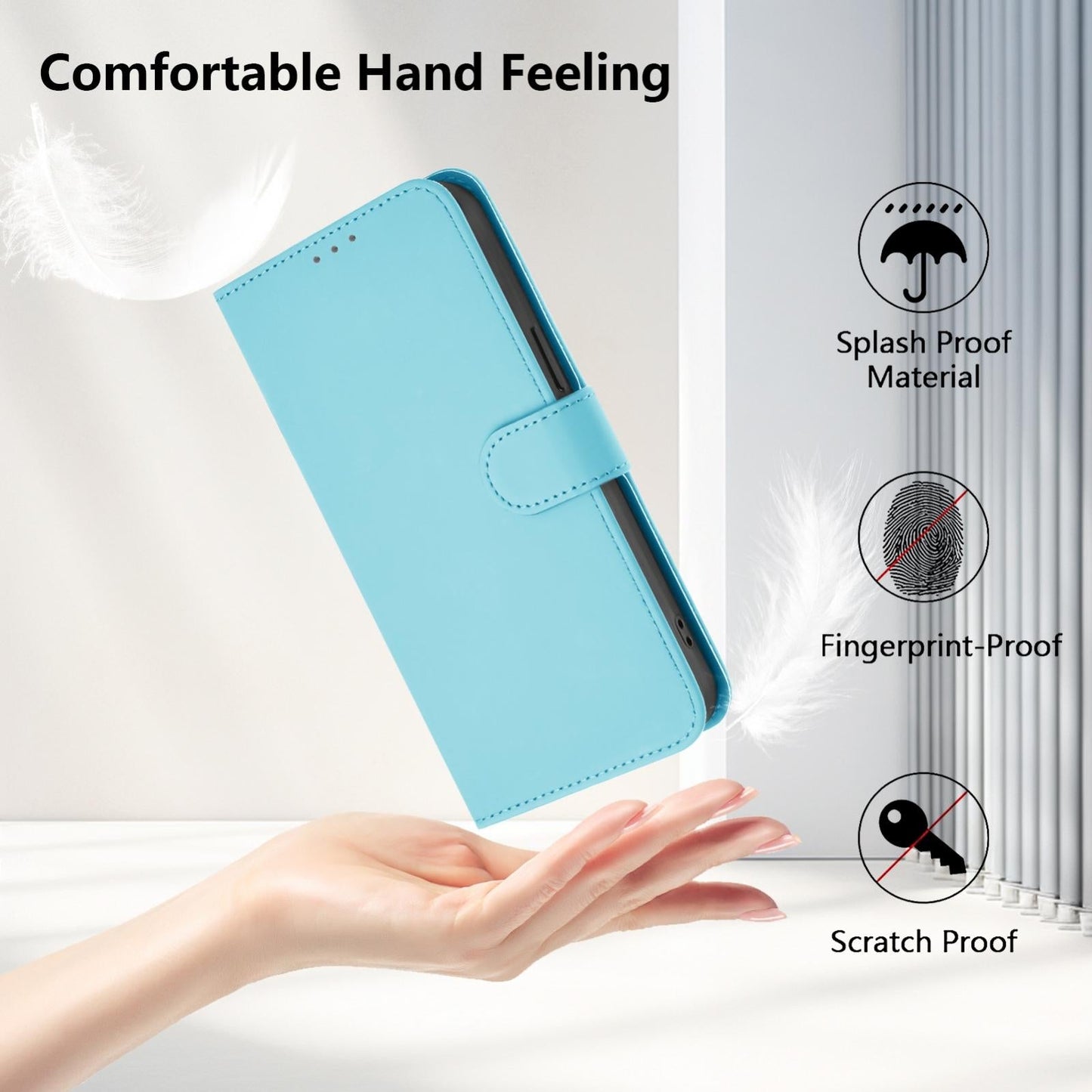 For vivo V50 Lite 5G Skin Feel Solid Color Leather Phone Case with Lanyard(Sky Blue)