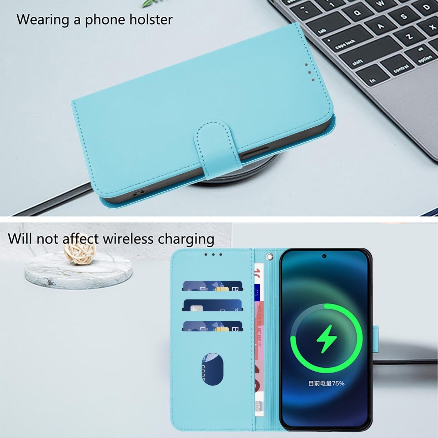 For vivo V50 Lite 5G Skin Feel Solid Color Leather Phone Case with Lanyard(Sky Blue)