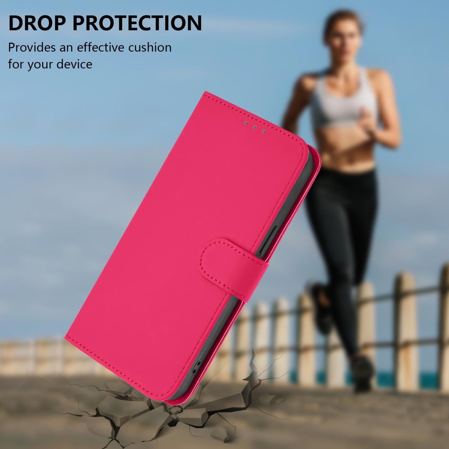 For vivo V50 Lite 5G Skin Feel Solid Color Leather Phone Case with Lanyard(Rose Red)