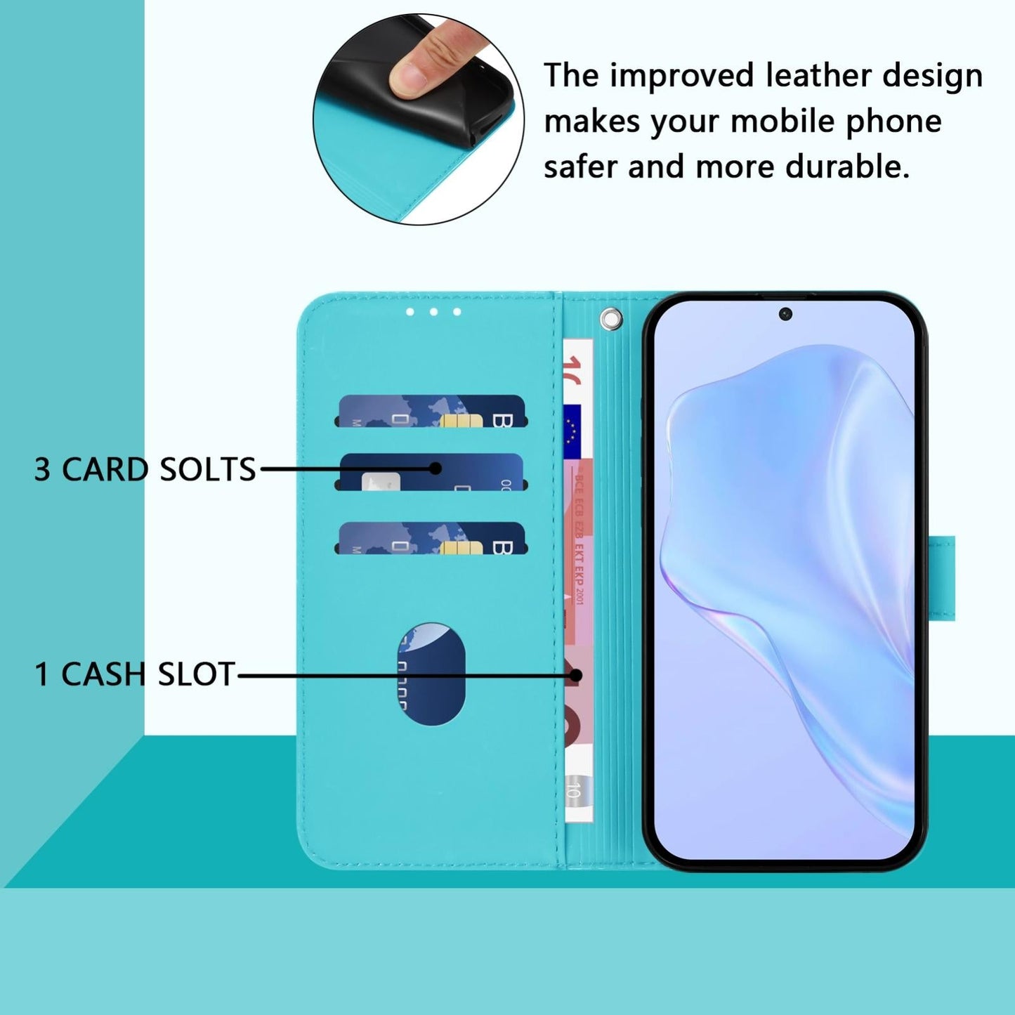 For vivo V50 Lite 5G Skin Feel Solid Color Leather Phone Case with Lanyard(Lake Blue)
