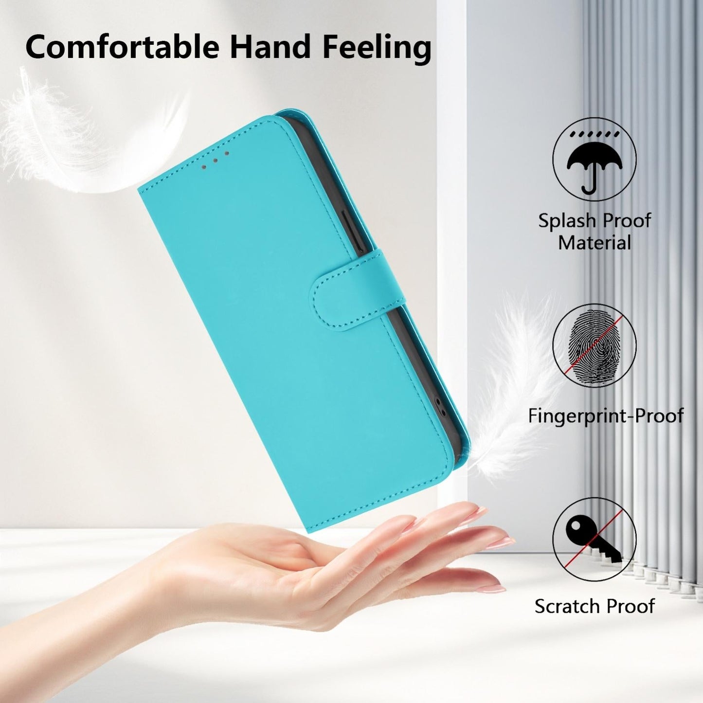 For vivo V50 Lite 5G Skin Feel Solid Color Leather Phone Case with Lanyard(Lake Blue)