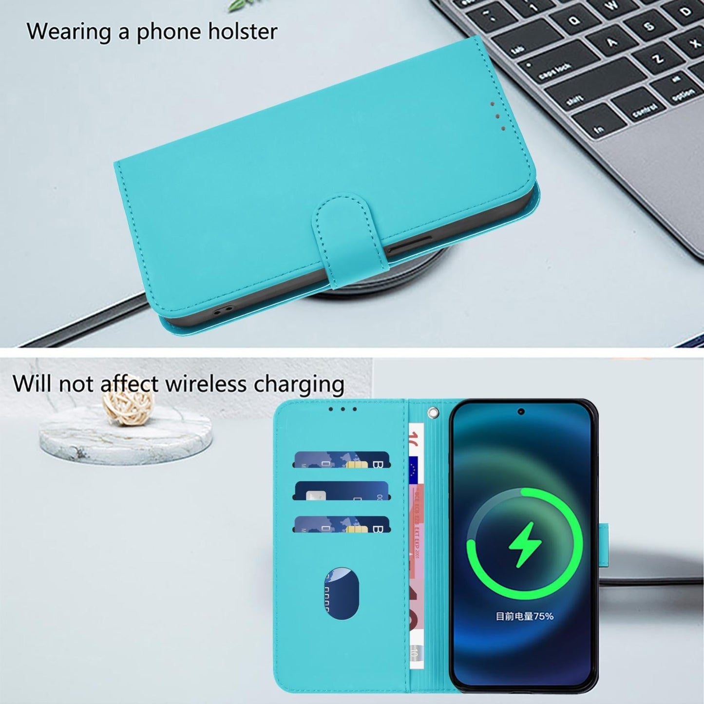 For vivo V50 Lite 5G Skin Feel Solid Color Leather Phone Case with Lanyard(Lake Blue)