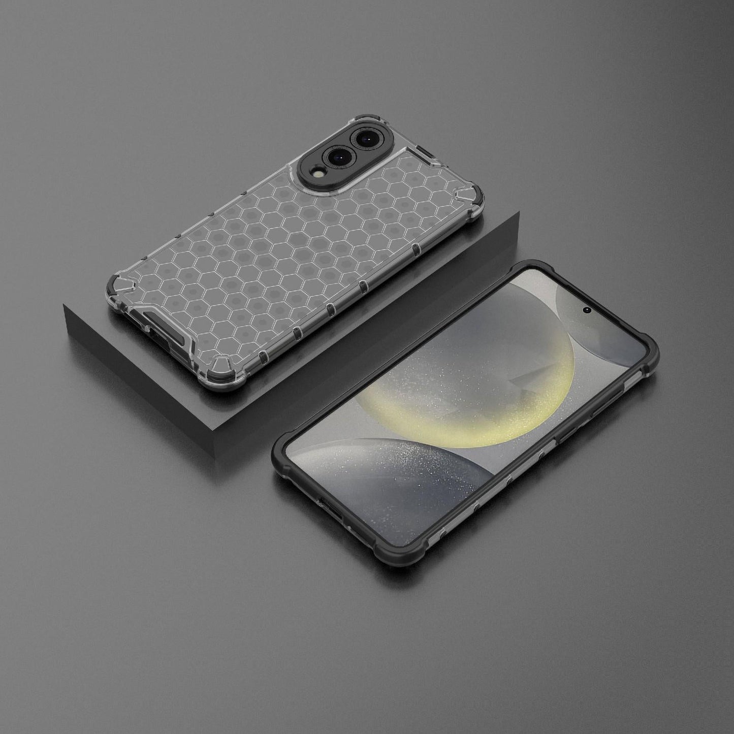 For Samsung Galaxy S25 Edge 5G Honeycomb Shockproof Phone Case(Black)