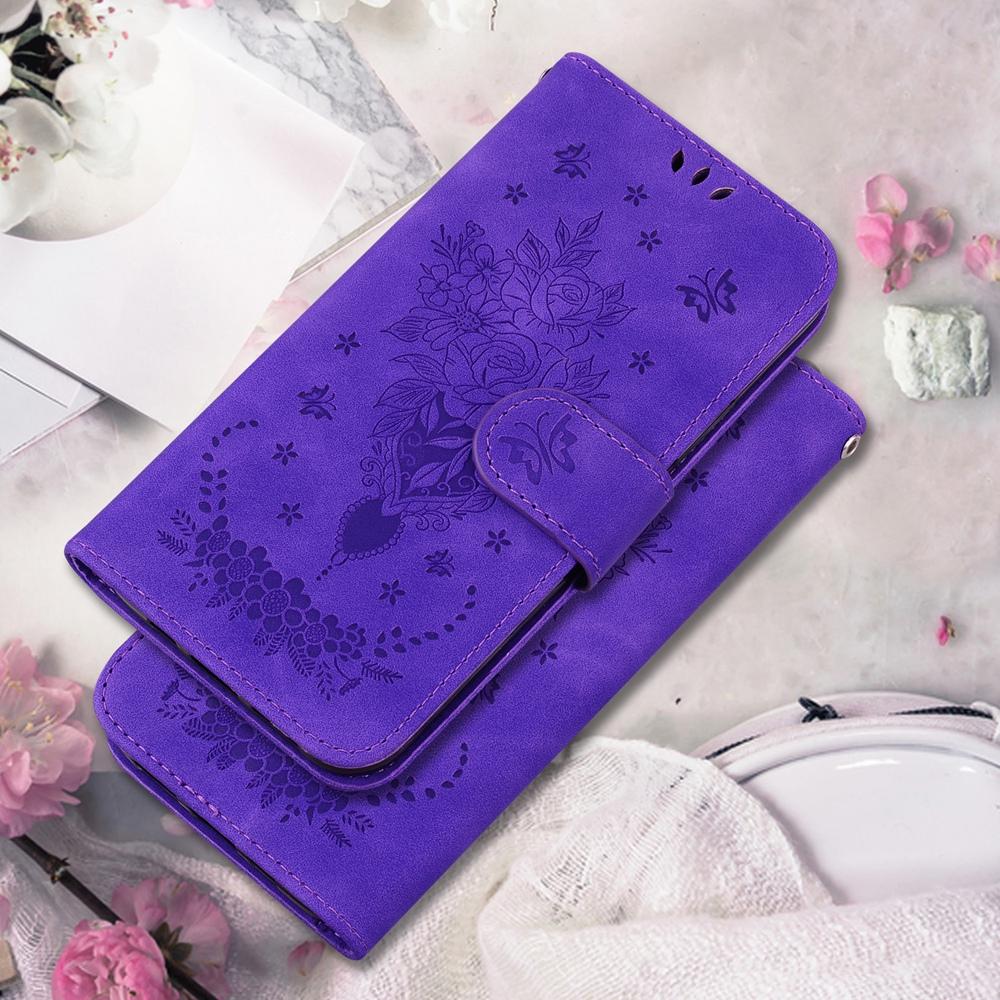For Samsung Galaxy S25 Edge 5G Butterfly Rose Embossed Leather Phone Case(Purple)