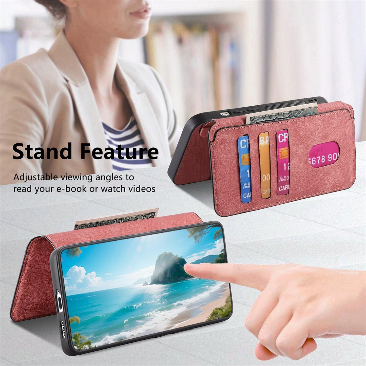 For OPPO K12s / K13x / K13 CaseNeo MagSafe RFID Anti-theft Retro Leather Phone Case(Pink)