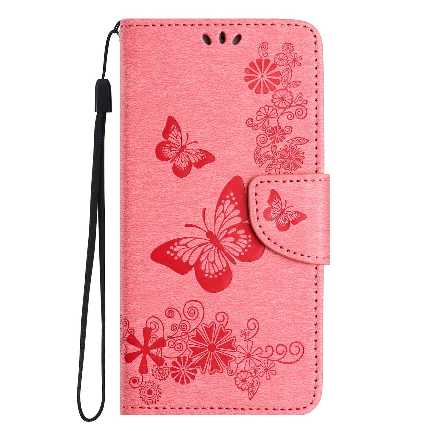 For Redmi 14C Butterfly Embossed Flip Leather Phone Case(Pink)