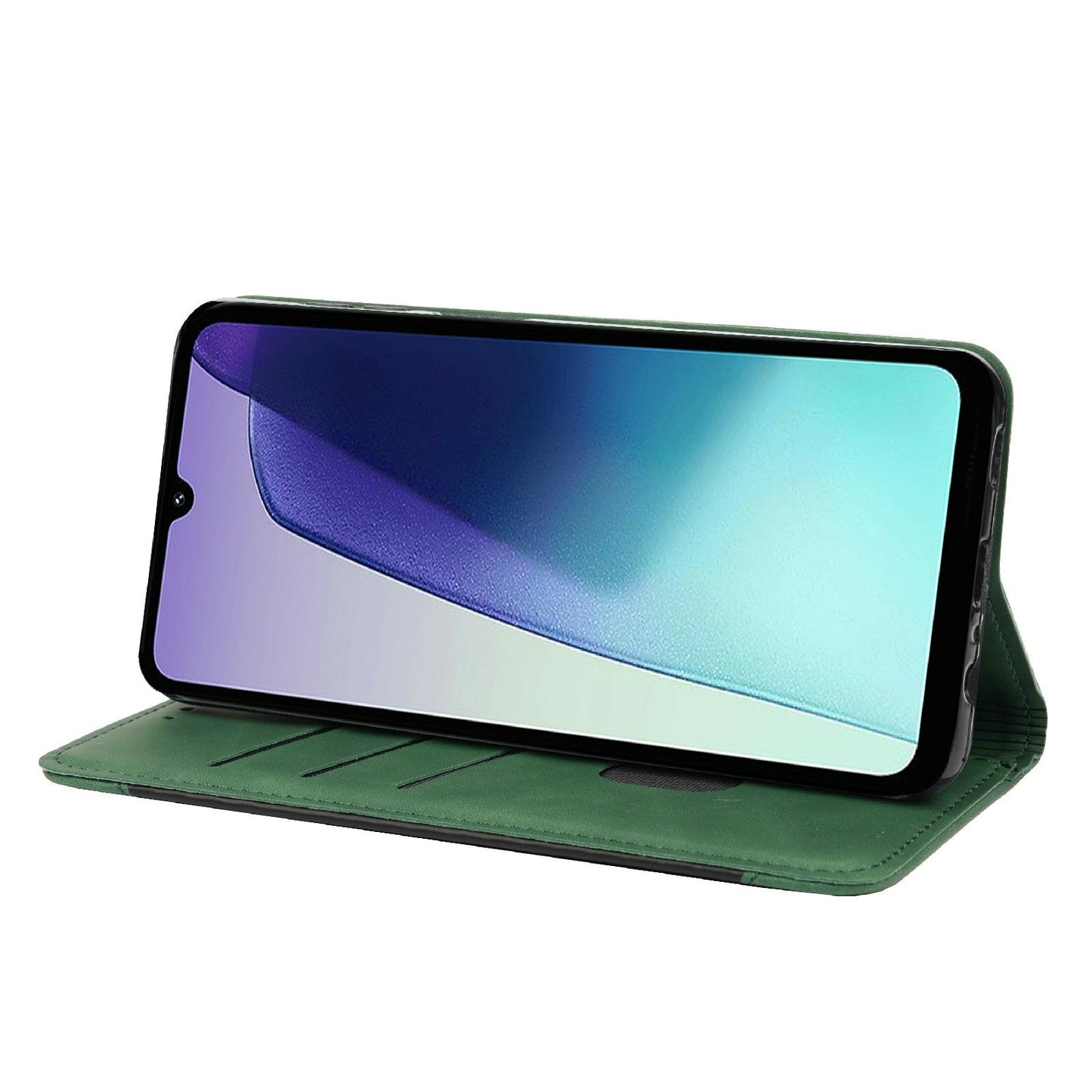 For Redmi 14C Skin Feel Splicing Leather Phone Case(Green)