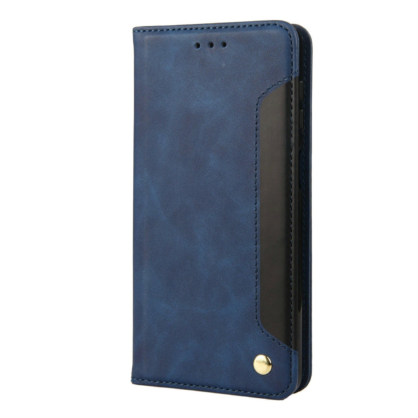 For Redmi 14C Skin Feel Splicing Leather Phone Case(Blue)