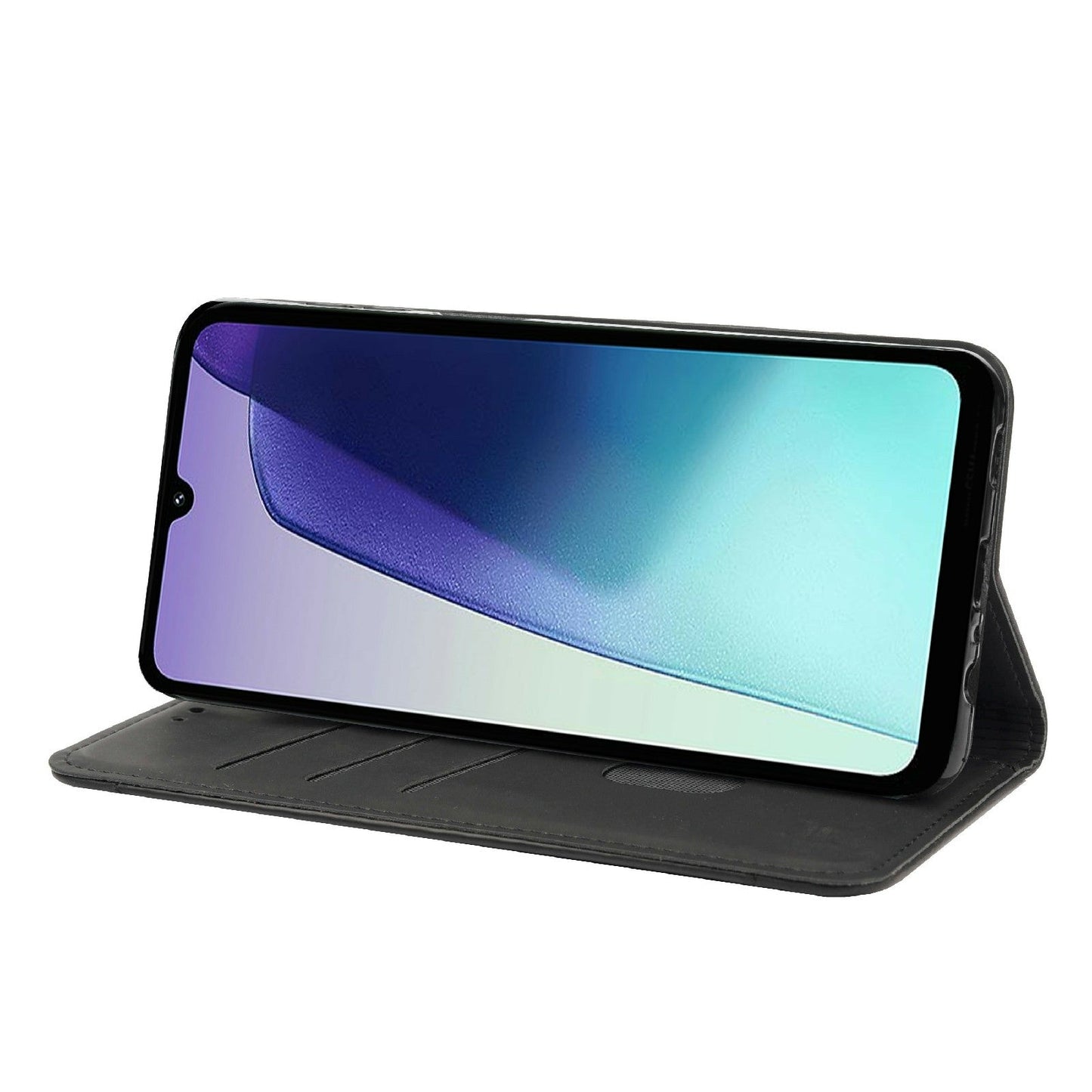 For Redmi 14C Skin Feel Splicing Leather Phone Case(Black)