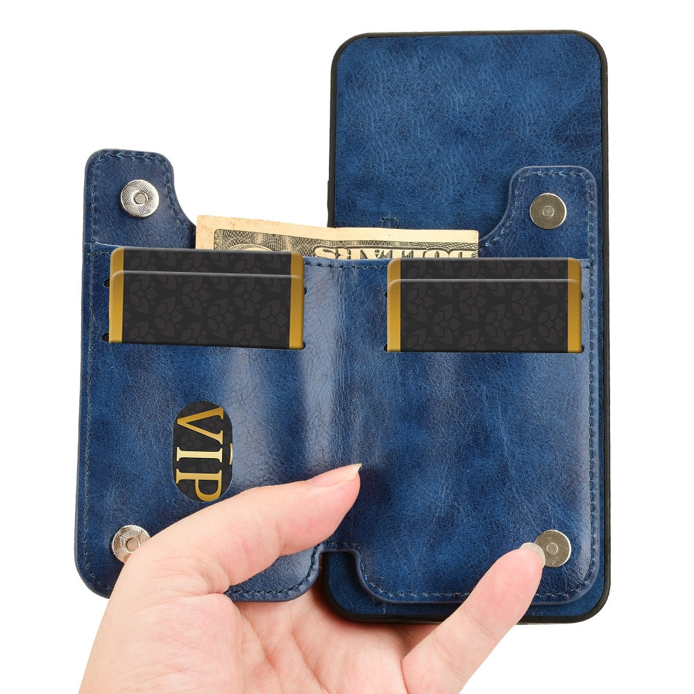 For Xiaomi 15 Cow Pattern Sewing Card Bag Phone Case(Blue)