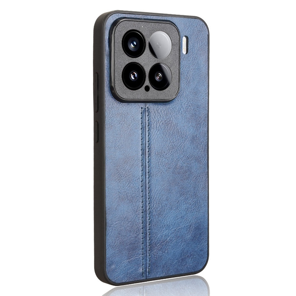 For Xiaomi 15 Cow Pattern Sewing Card Bag Phone Case(Blue)