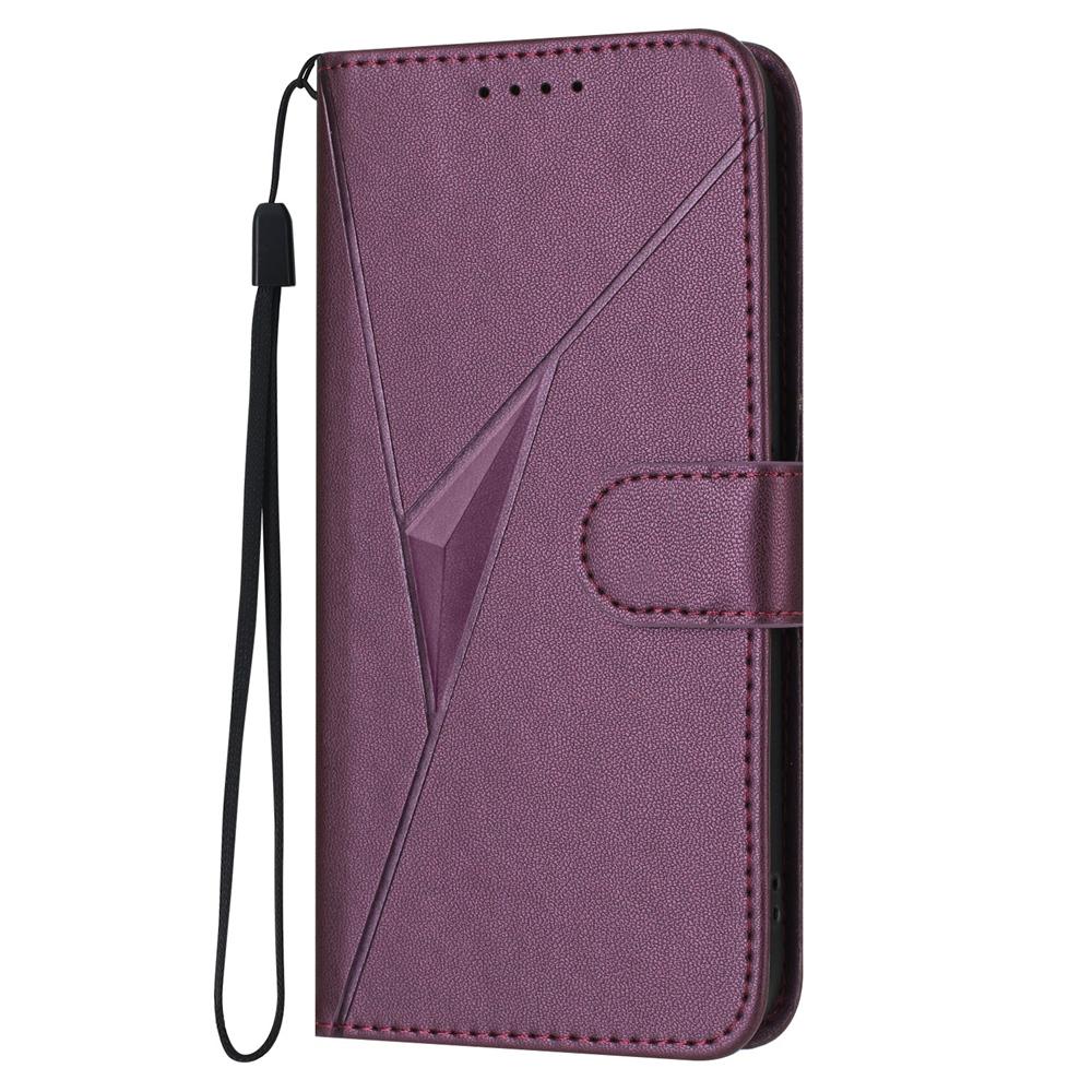 For vivo V50 Triangle Pattern Buckle Clasp Leather Phone Case(Dark Purple)
