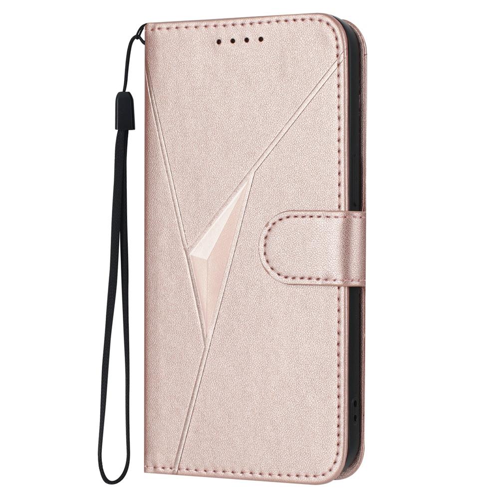 For vivo V50 Lite 4G / 5G Triangle Pattern Buckle Clasp Leather Phone Case(Rose Gold)