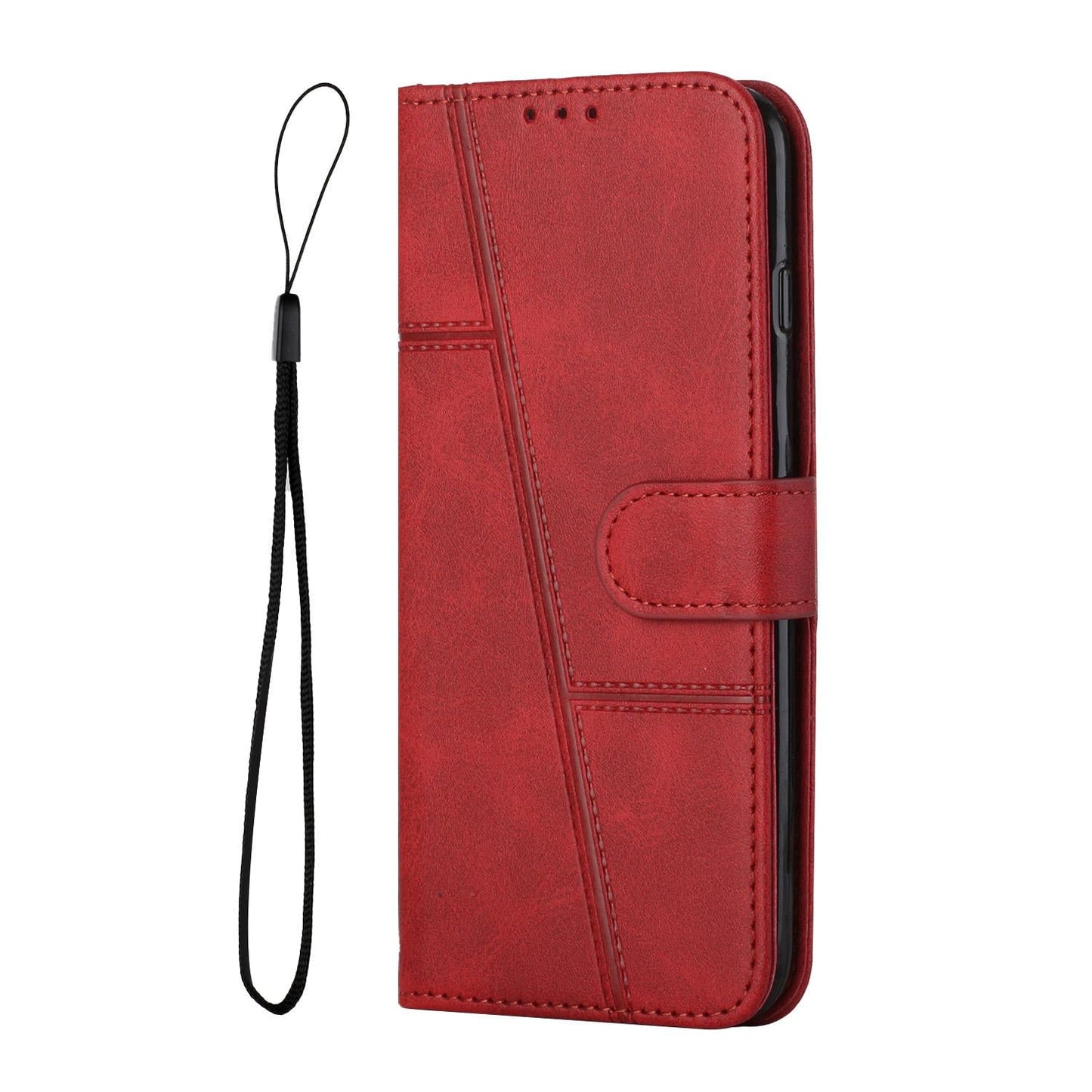 For Samsung Galaxy S25 Edge 5G Stitching Calf Texture Buckle Leather Phone Case(Red)