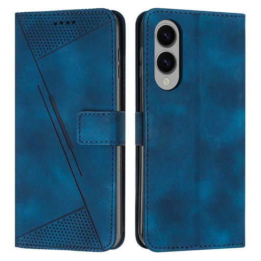 For Samsung Galaxy S25 Edge 5G Dream Triangle Leather Phone Case with Long Lanyard(Blue)