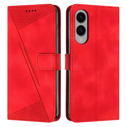 For Samsung Galaxy S25 Edge 5G Dream Triangle Leather Phone Case with Long Lanyard(Red)