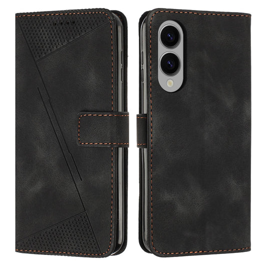 For Samsung Galaxy S25 Edge 5G Dream Triangle Leather Phone Case with Long Lanyard(Black)