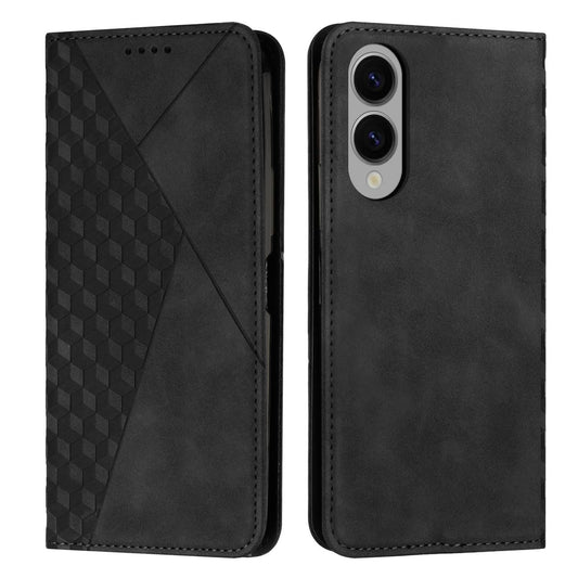 For Samsung Galaxy S25 Edge 5G Diamond Splicing Skin Feel Magnetic Leather Phone Case(Black)