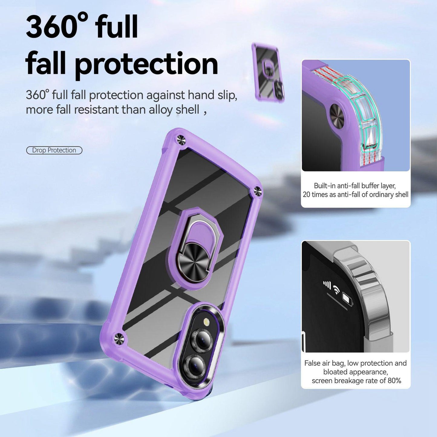 For Samsung Galaxy S25 Edge 5G TPU + PC Lens Protection Phone Case with Ring Holder(Black)