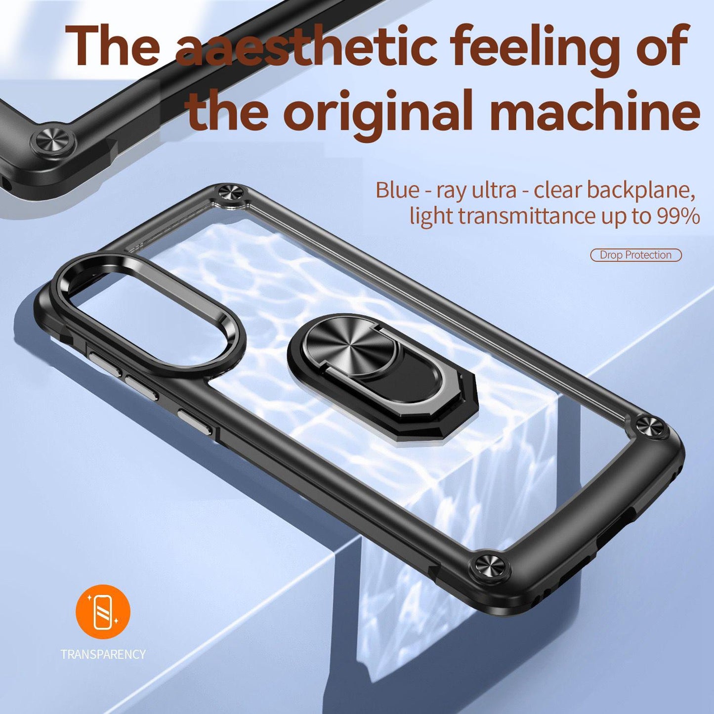 For Samsung Galaxy S25 Edge 5G TPU + PC Lens Protection Phone Case with Ring Holder(Black)