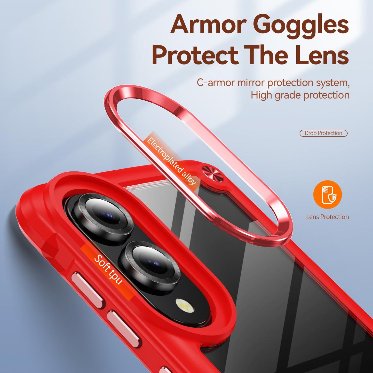 For Samsung Galaxy S25 Edge 5G TPU + PC Lens Protection Phone Case(Red)