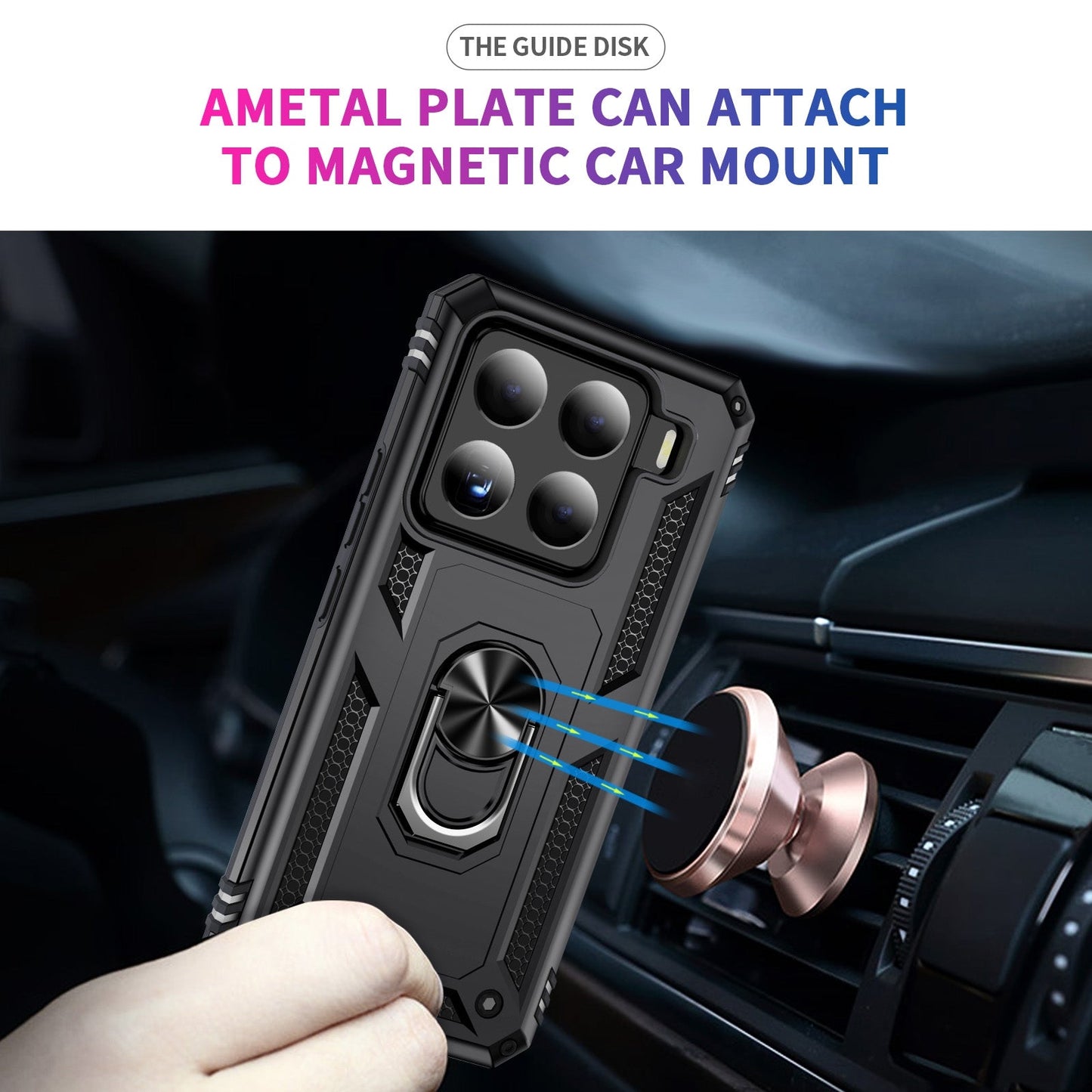 For Xiaomi 15 Pro Shockproof TPU + PC Phone Case with Holder(Black)