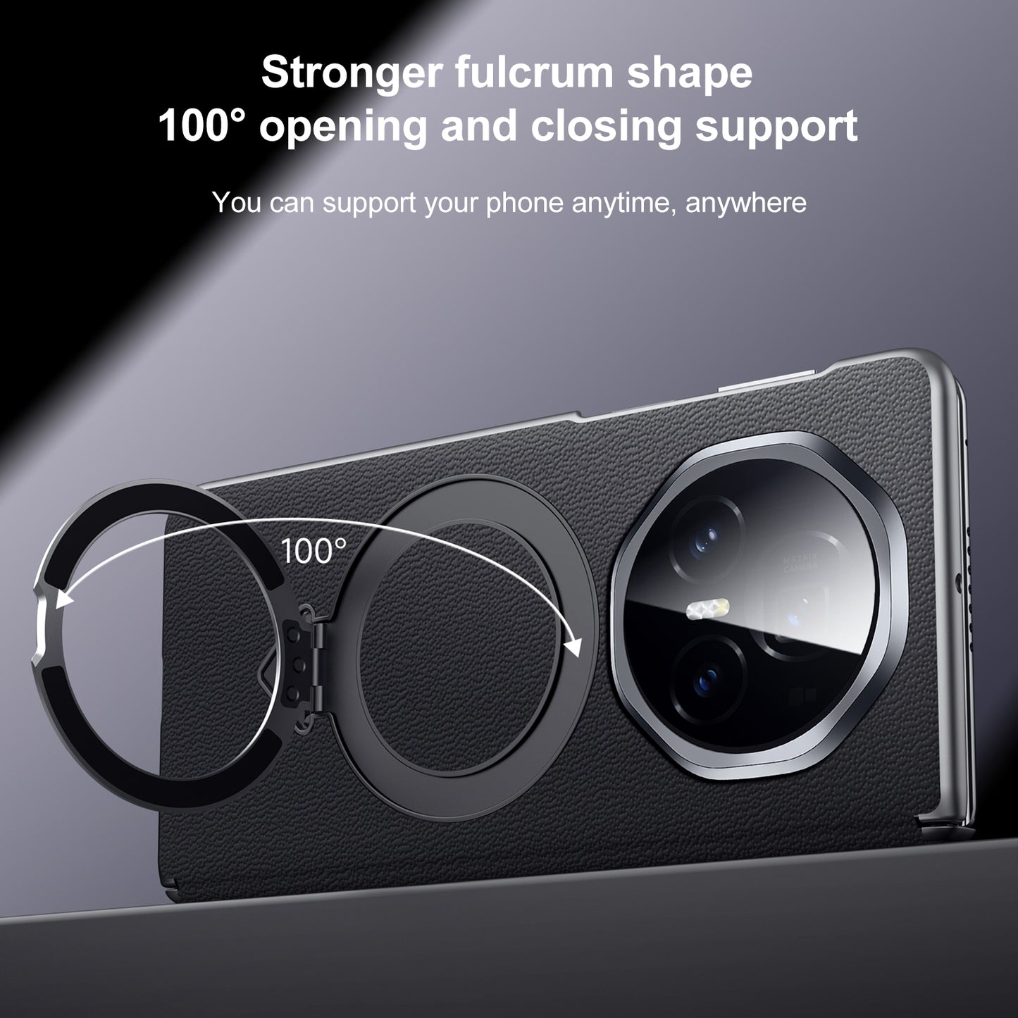 For Honor Magic V3 SULADA Top Grain Leather MagSafe Magnetic Holder Phone Case(Red)