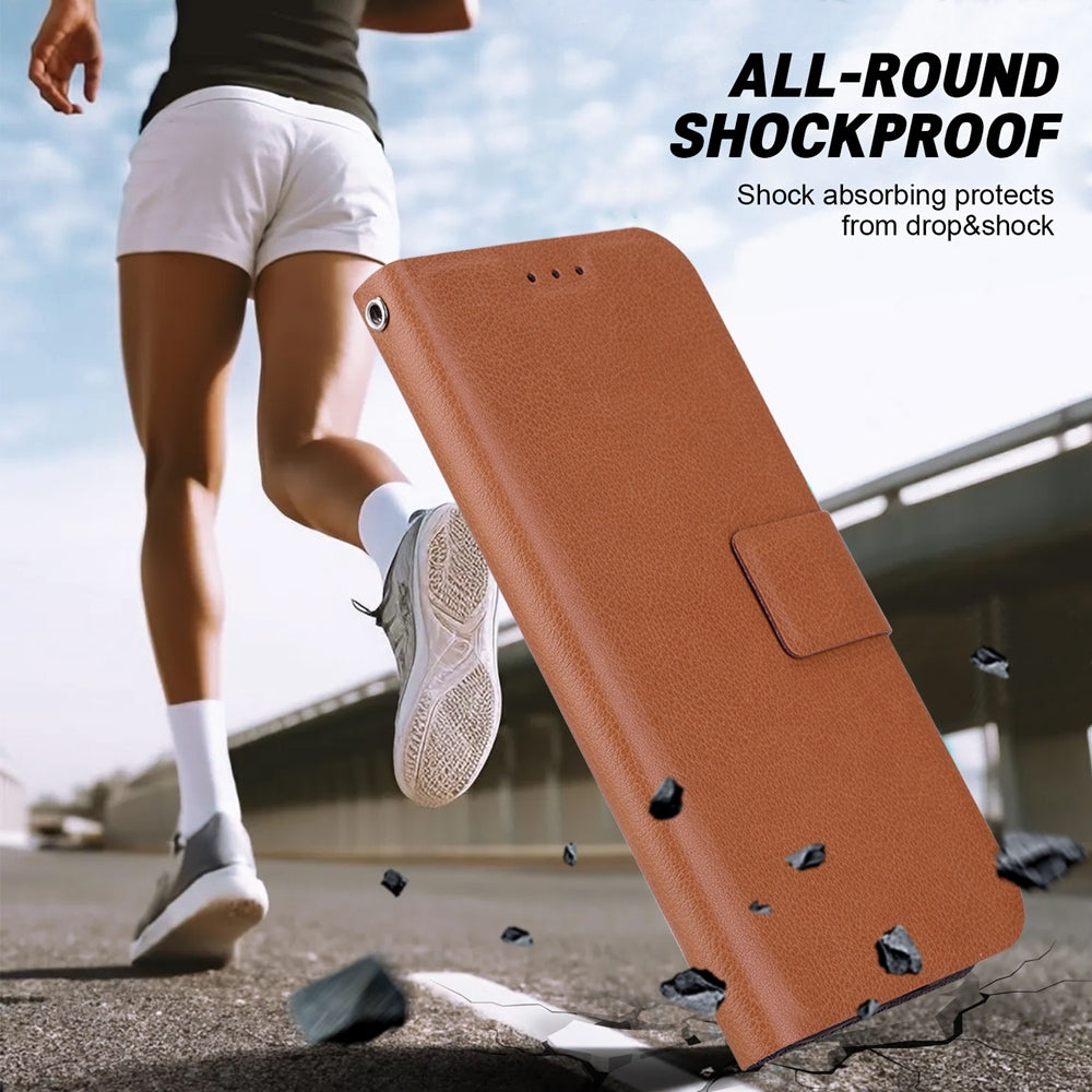 For iPhone 16e Ultra-thin Voltage Magnetic Buckle Leather Phone Case(Brown)