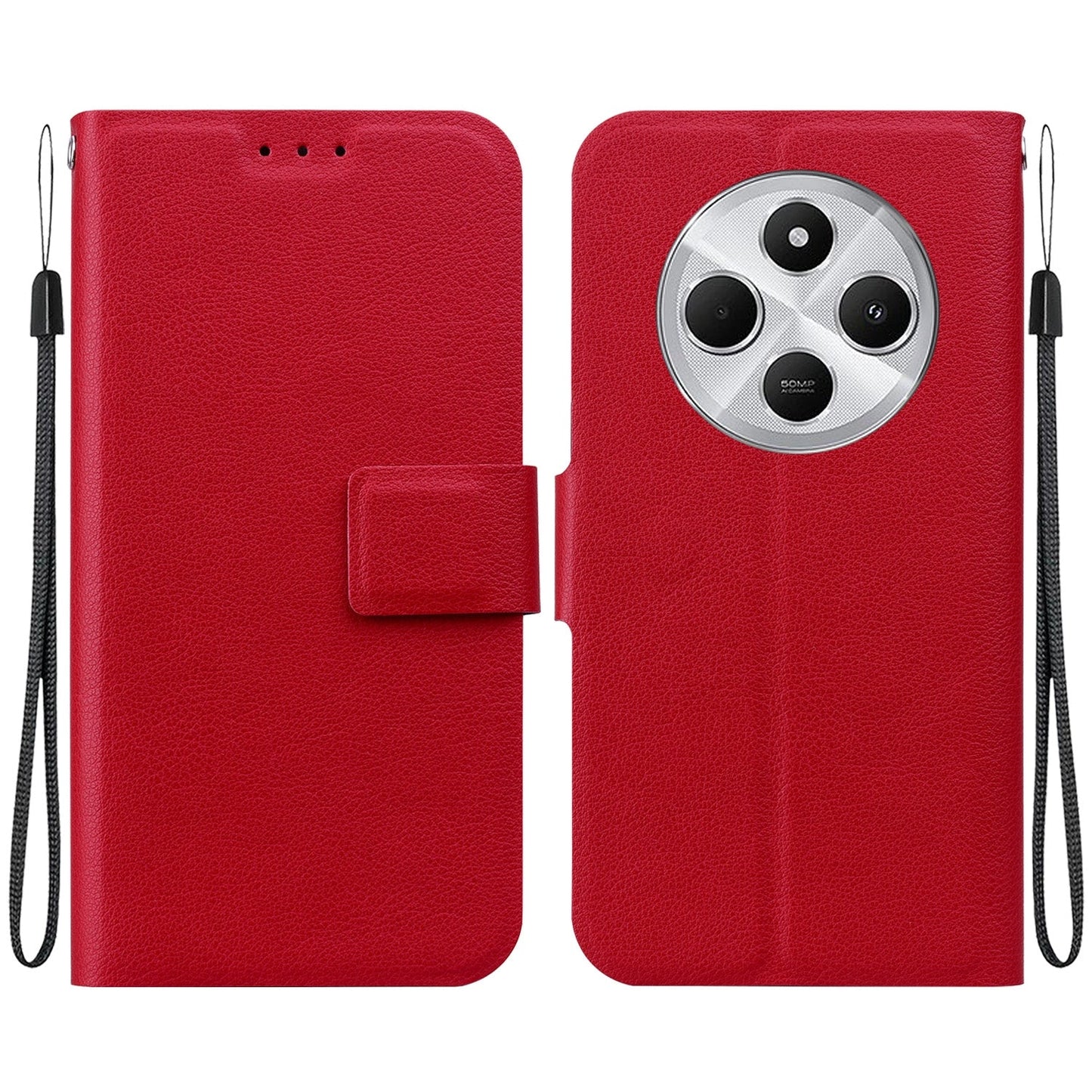 For Redmi 14C 4G Ultra-thin Voltage Magnetic Buckle Leather Phone Case(Red)