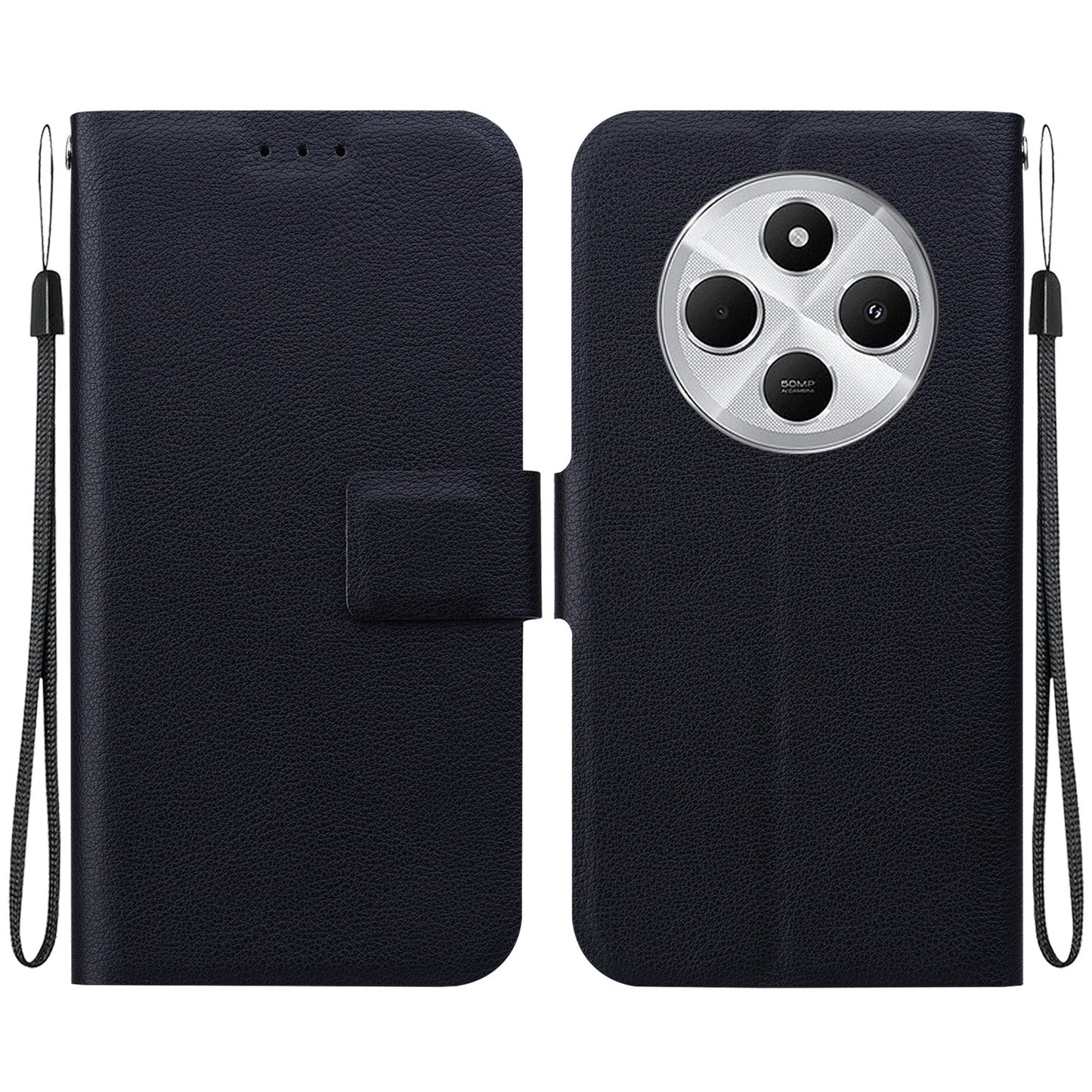 For Redmi 14C 4G Ultra-thin Voltage Magnetic Buckle Leather Phone Case(Black)