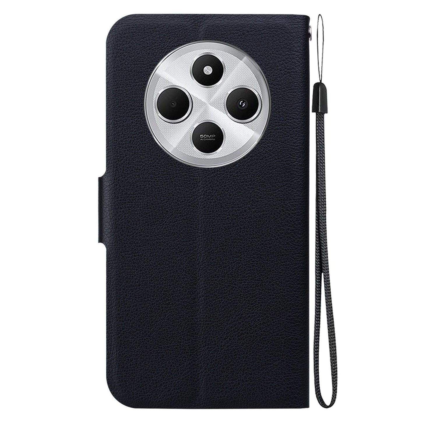 For Redmi 14C 4G Ultra-thin Voltage Magnetic Buckle Leather Phone Case(Black)