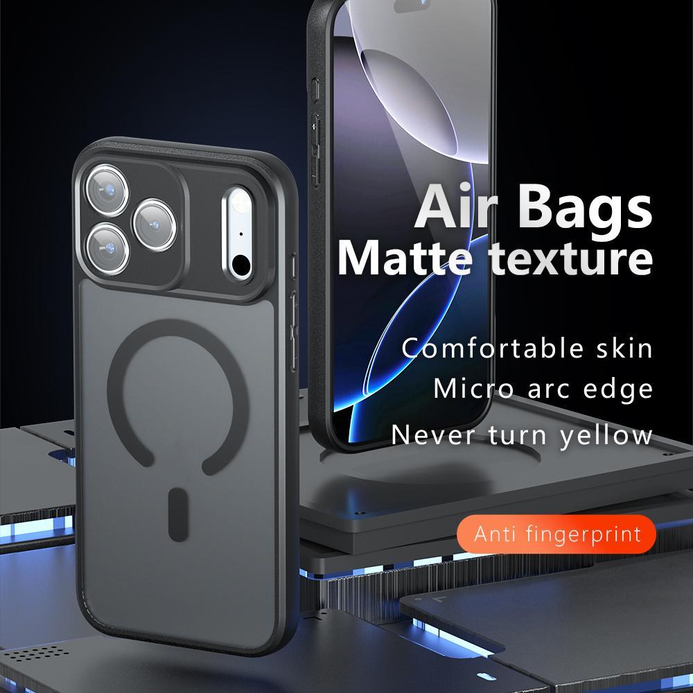 Compatible with iPhone 18 Pro Max C-type Armor MagSafe PC Dual-Layer TPU Phone Case - Frosted Black