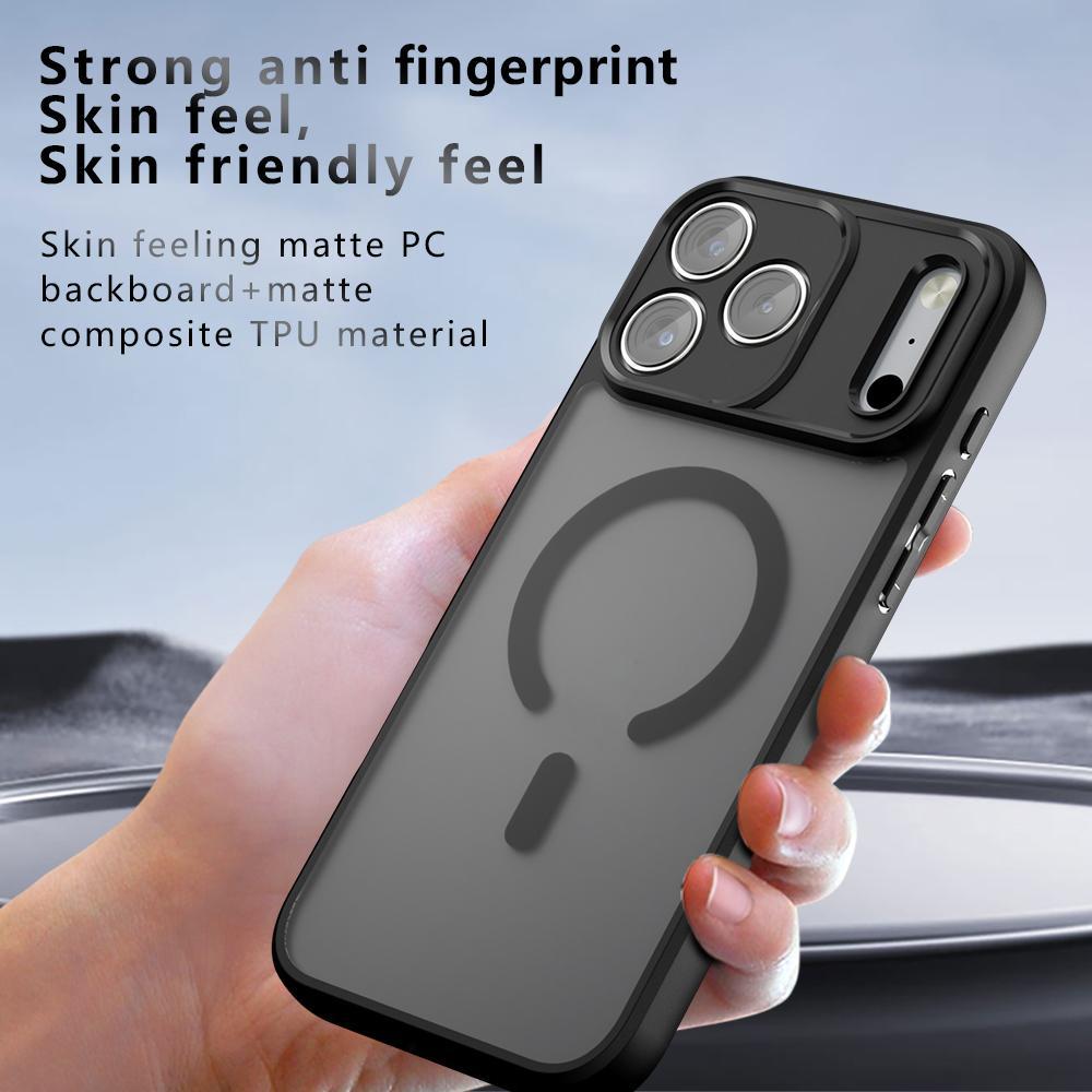 Compatible with iPhone 18 Pro Max C-type Armor MagSafe PC Dual-Layer TPU Phone Case - Frosted Black